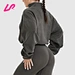 women's oversized 1 2 zip crop sweatshirt
